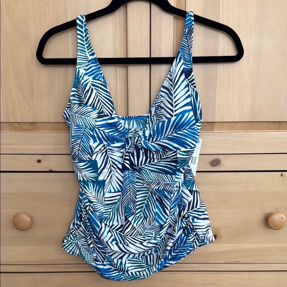 Tropical Leaf Print Swimsuit